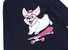 Name It dark sapphire/skateboarding dog top